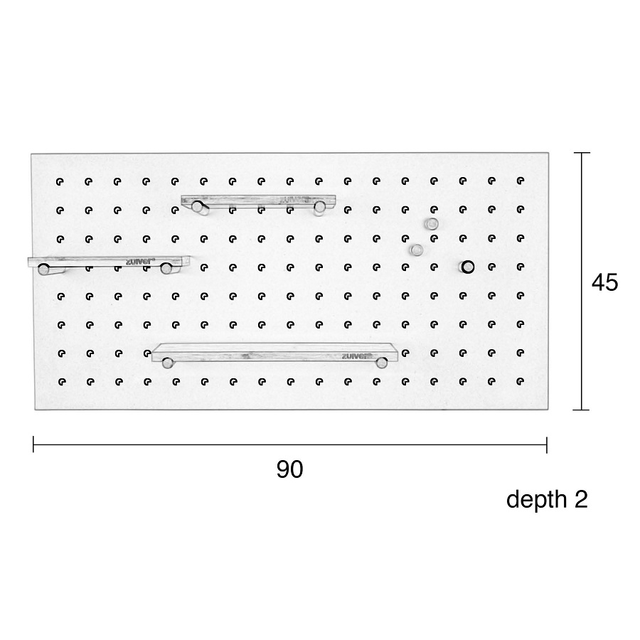 Доска для крючков и полок Bundy, белая Zuiver 7900011 - Вид №5