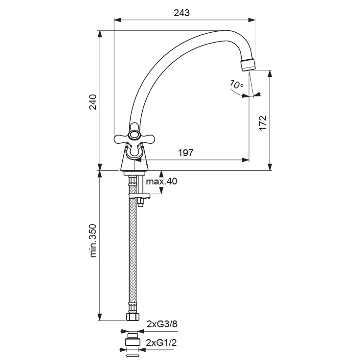 BA132AA Смеситель для кухни VIDIMA RETRO - Вид №1