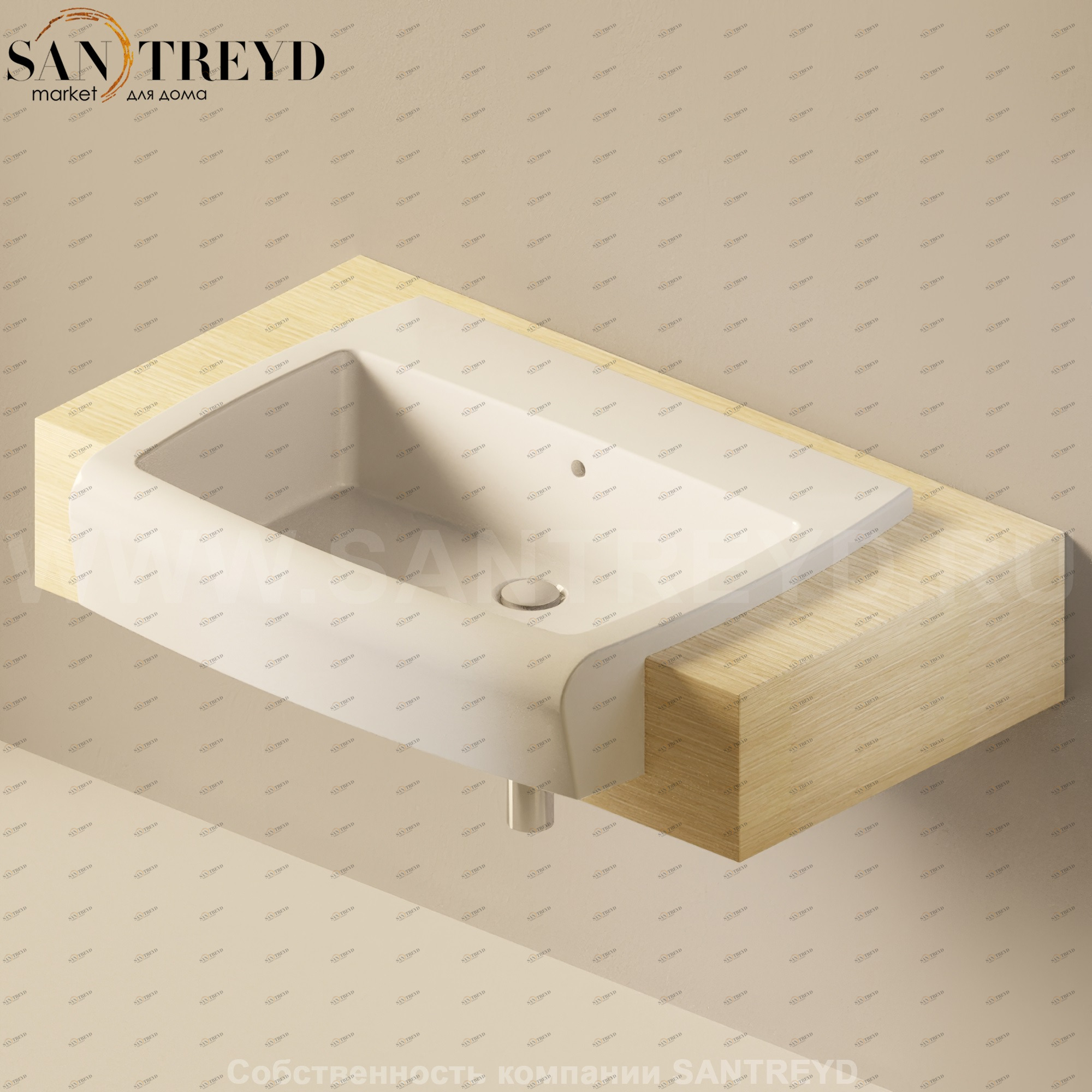 Flaminia UNA Консоль для раковины от 200 до 240 см светлый дуб UNA75M2.WL Ceramica Flaminia UNA75M2WL