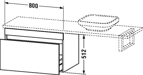 DS533404949 DuraStyle Шкафчик для консоли Графит матовый, декор Duravit - Вид №1