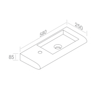 L020T0R1V1.101 Подвесная раковина прямоугольная A. e T. Italia CURVET Белый матовый AeT ITALIA - Вид №1