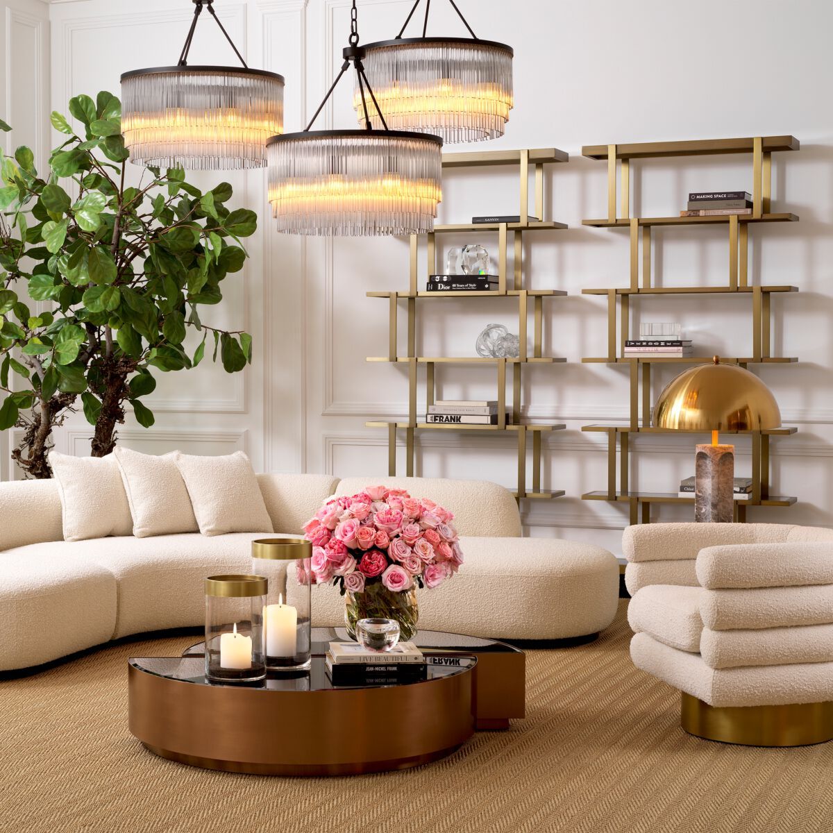 Латунный отдельно стоящий книжный шкаф Eichholtz NESTO ARCH-00134048 - Вид №1