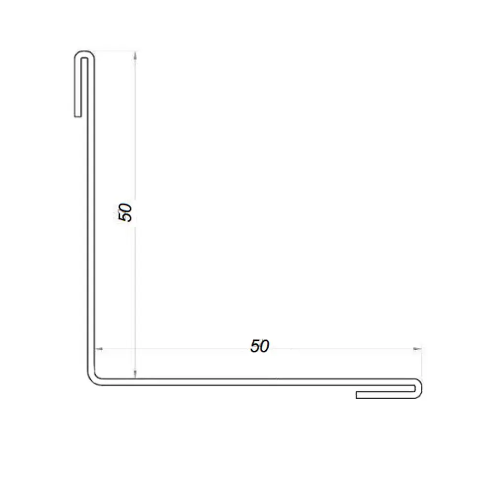 Планка для внутренних углов 50x50 мм 2 м 0.4 мм RAL 9003 белый 82640779 STLM-2073659 Santreyd  - Вид №1