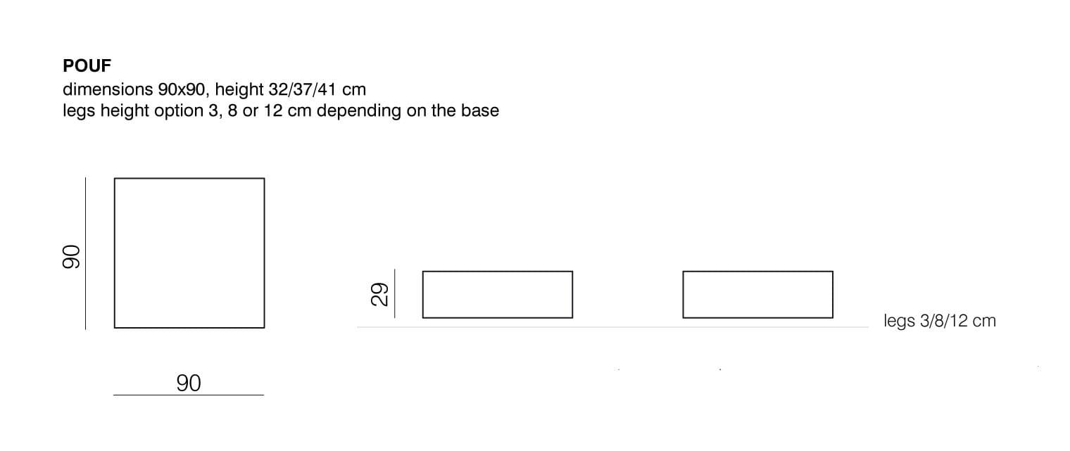 Модульный квадратный пуф из ткани prostoria макет ARCH-00061478 - Вид №6