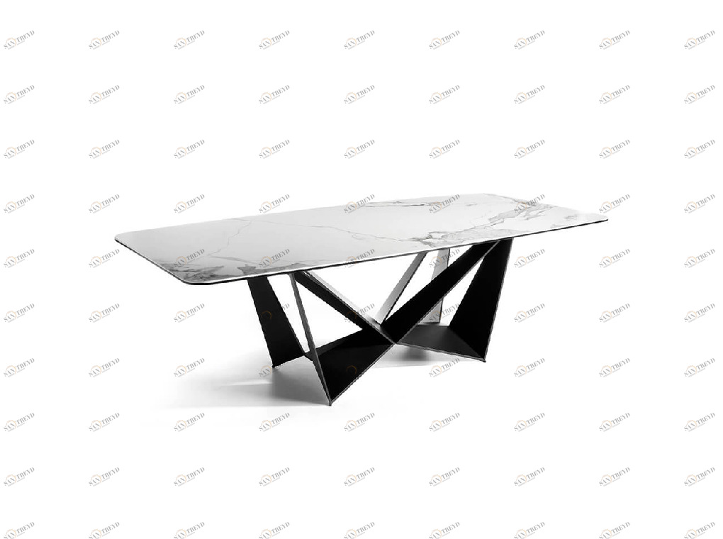 Обеденный стол прямоугольный мраморный CT2061 от Angel Cerda ANGEL CERDA  00-3865636 Прозрачный;черный 