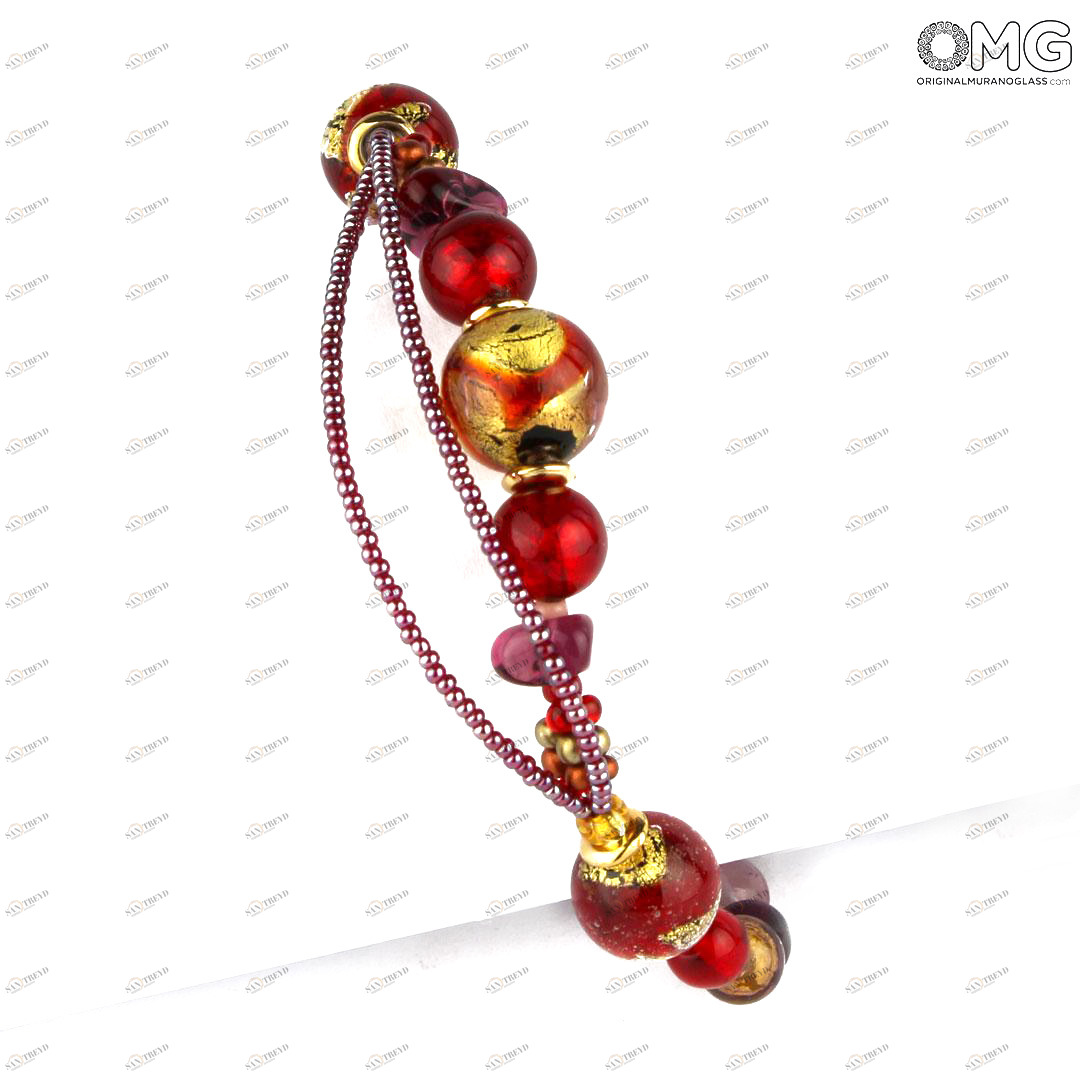 3478 ORIGINALMURANOGLASS Браслет Аурелия - золото - муранское стекло Original Murano Glass OMG 18 см 