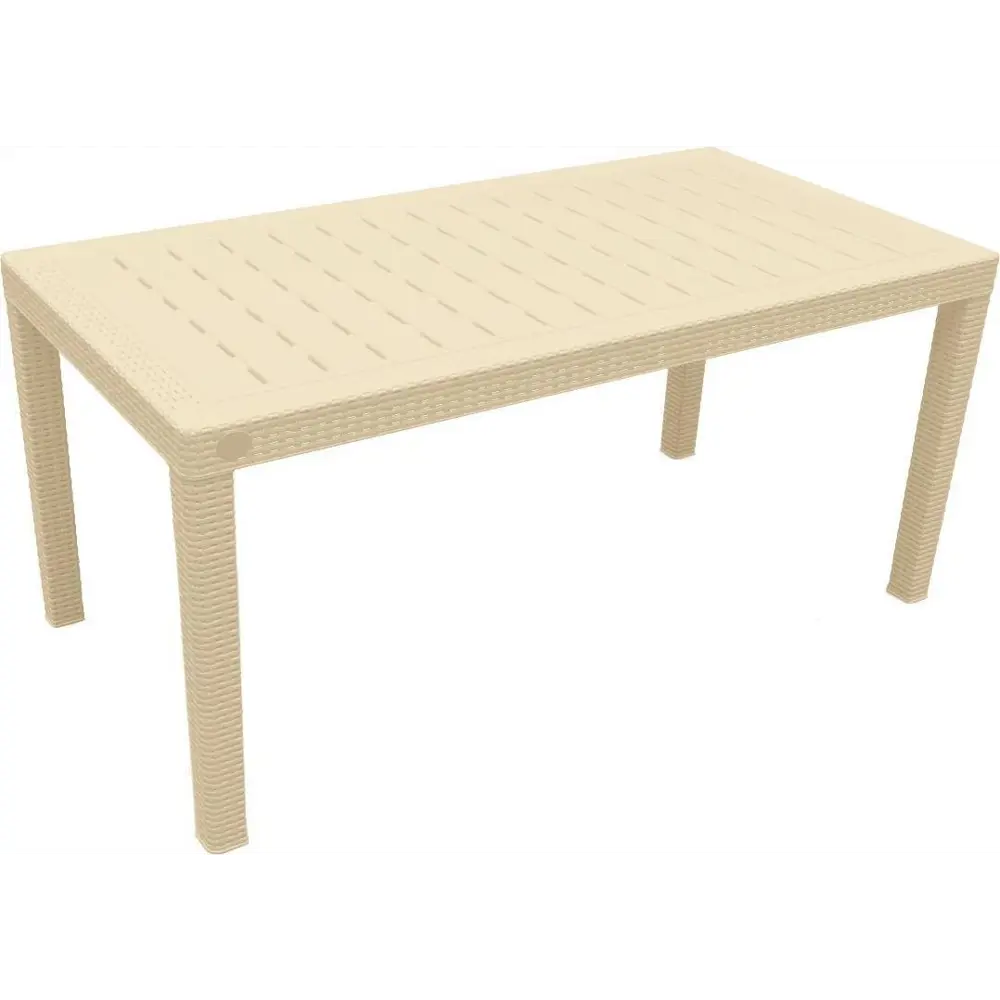 Стол Ingreen Rattan 153.2х78.9х70 см пластик бежевый STLM-2029910