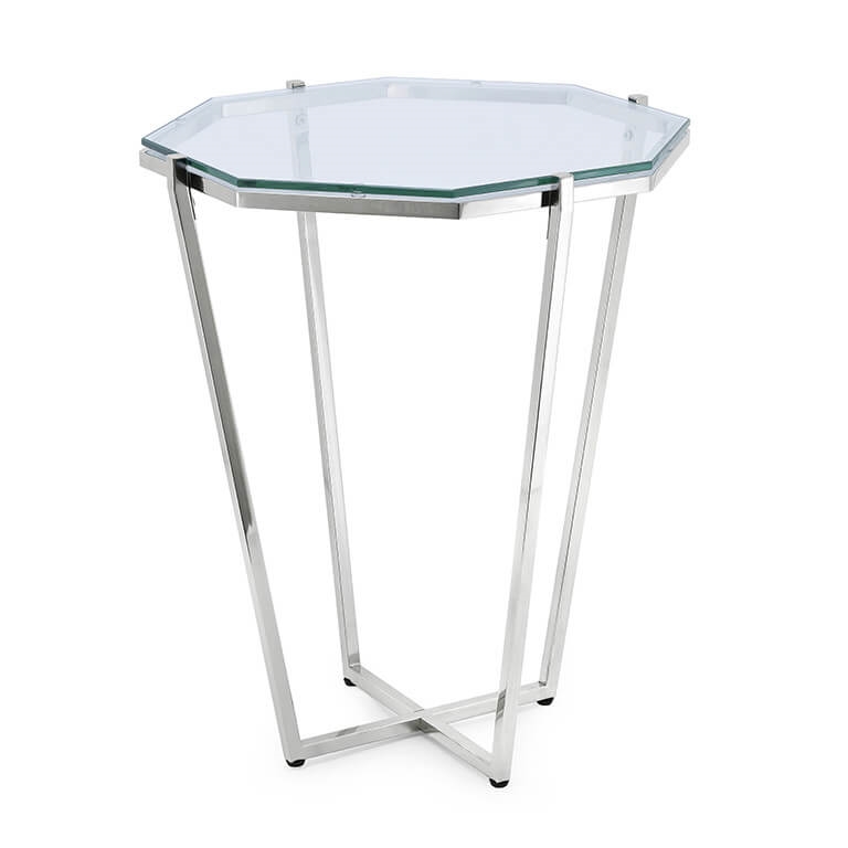 450159-02 ABHIKA ПЕДЕСТАЛЬ СТЕКЛО H60 D50 SILVER 