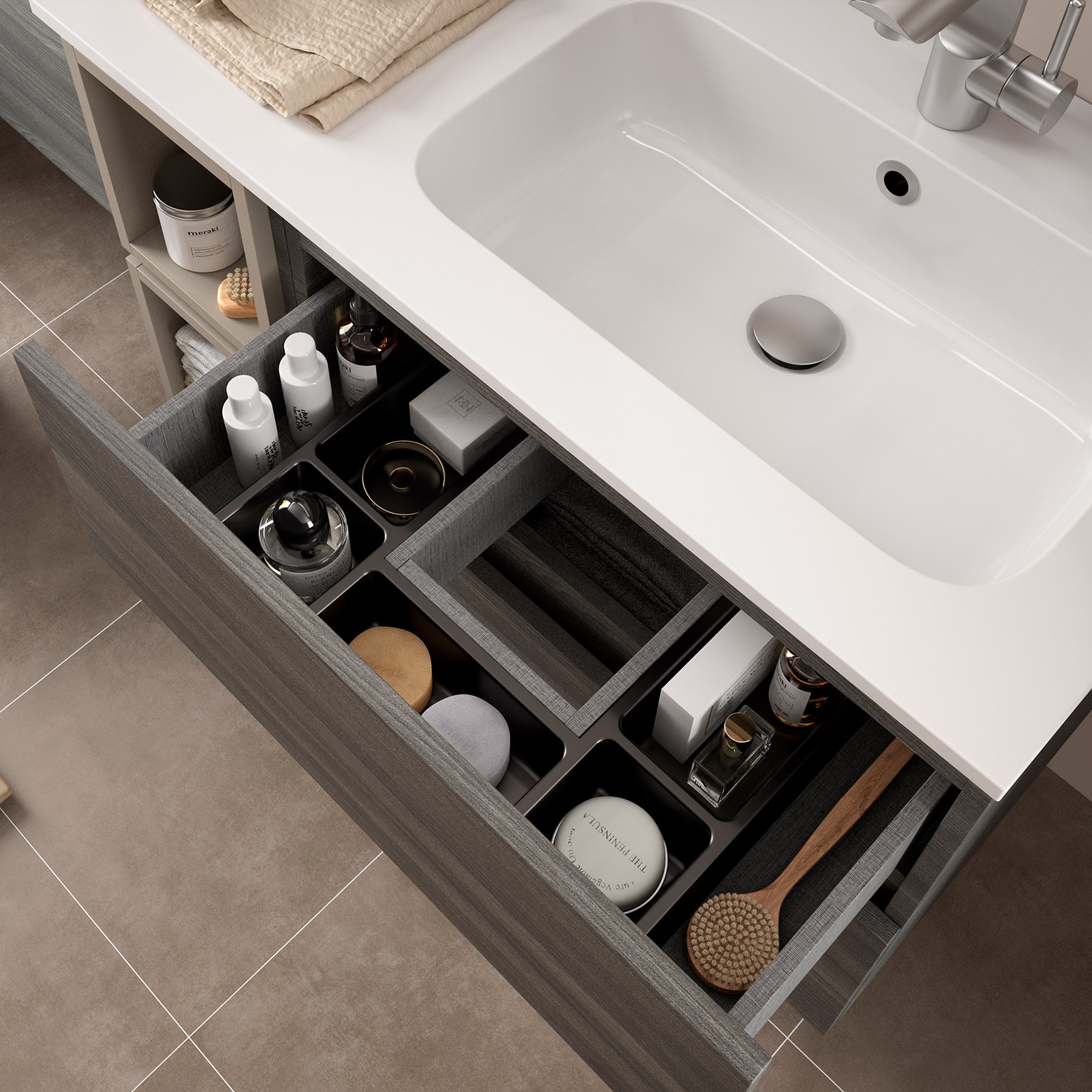 23308 SALGAR Мебель для умывальника FUSSION LINE 1000 ALSACIA с 2 ящиками 997 x 540 x 450 мм - Вид №2