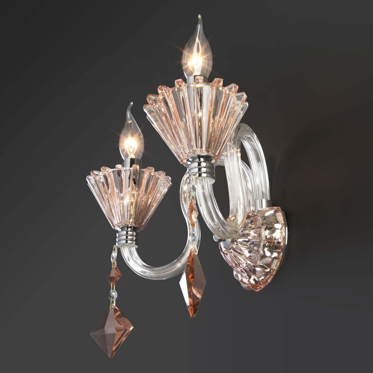 Бра хрустальное на 2 лампы хром Lorita 311/2 BOGATES LORITA 00-3931793 Прозрачный;хром  - Вид №2