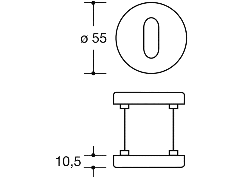 306.23PBFSKN Накладка на ключ для противопожарных дверей, короткие кулачки HEWI System 111 | Polyamid  - Вид №6