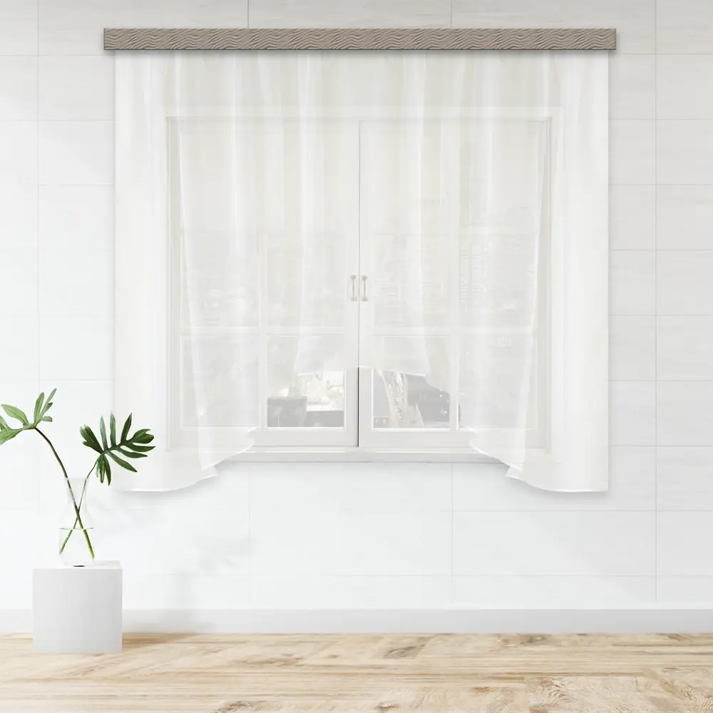 Штора на ленте для кухни "Арка" 285x160 см цвет молочный Santreyd STLM-2141187 - Вид №5