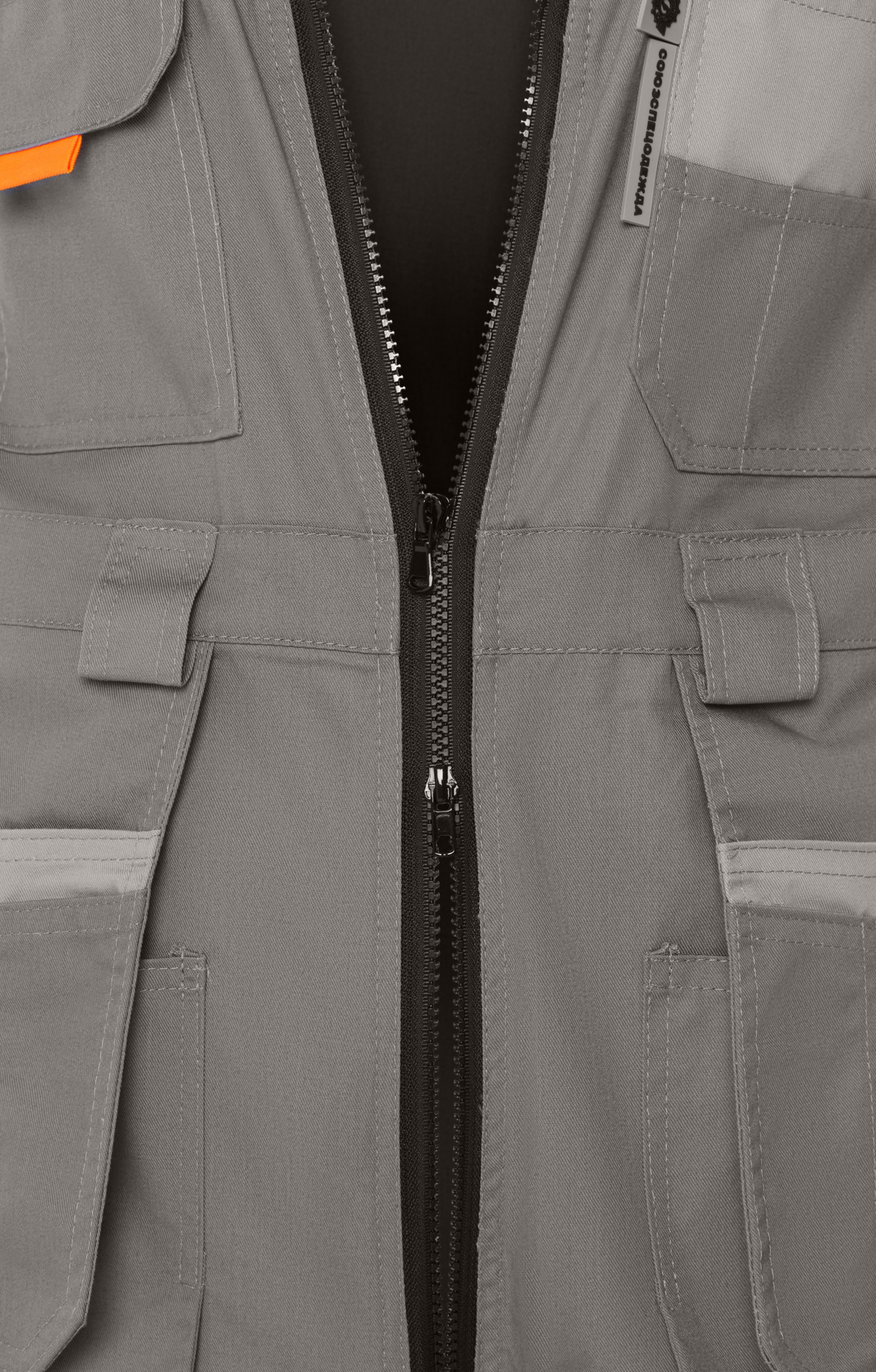 65644 Полукомбинезон "Профессионал" темно-серый  Летняя спецодежда  размер 44-46/170-176  - Вид №3