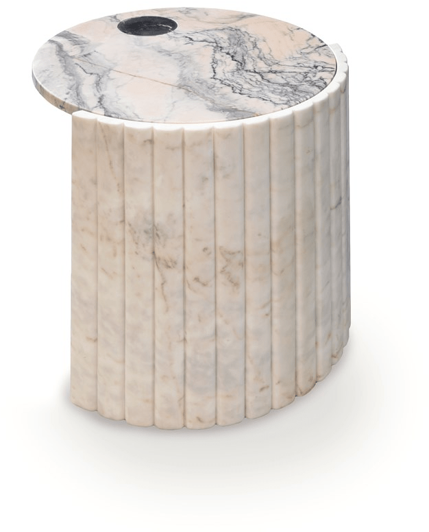 Mambo Unlimited Ideas Высокий круглый мраморный журнальный столик Helene sun-id-1416715 - Вид №1