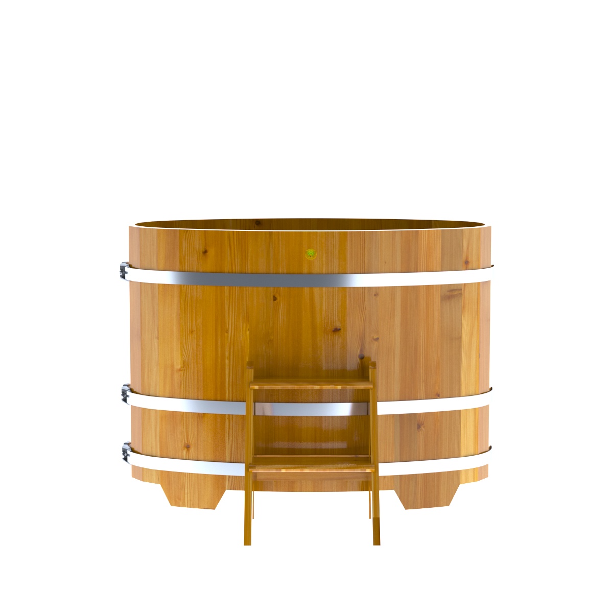 2171 Купель овальная из лиственницы Рустик 0,69х1,31х1,0 натуральная Alyarus  - Вид №3