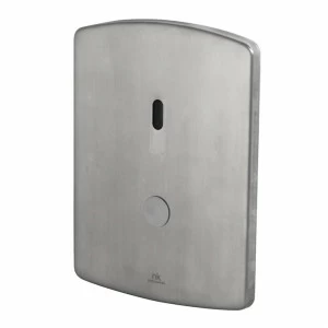 ИК Двойной сливной клапан для унитаза с пьезоэлектрической кнопкой. Установка в сплошные стены. Включает трансформатор постоянного и переменного тока  Complementos sensor NOKEN 100190269  BRUSHED STAINLESS STEEL