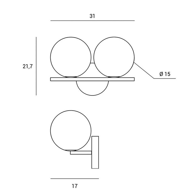 Miloox 1744.73 Настенный светильник из матовой латуни JUGEN. - Вид №2
