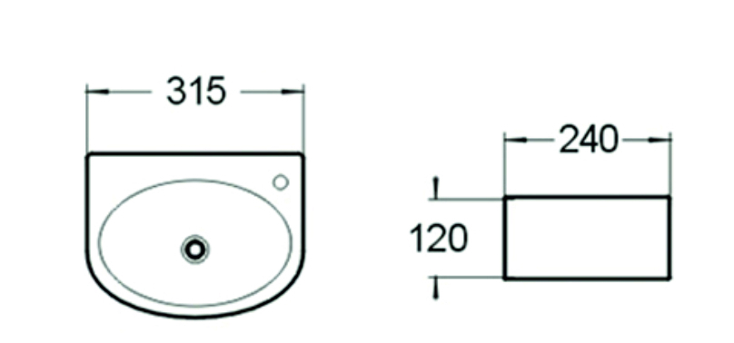 SL-2019 Раковина керамическая накладная без перелива LAB.Space  - Вид №1