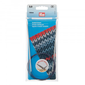 212126 Спицы PRYM круговые латунь d 3.0 мм 100 см серебристые PRYM