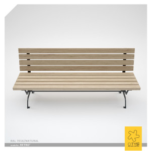 Деревянная скамья со спинкой