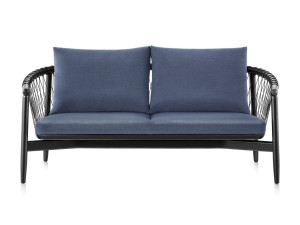 2-местный деревянный и тканевый диван