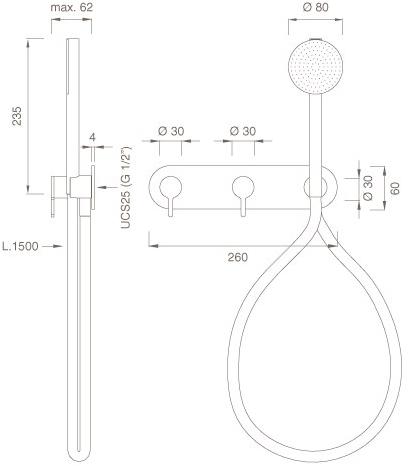 Ceadesign Настенный термостатический смеситель для ванны / душа Innovo Inv 59h - Вид №1