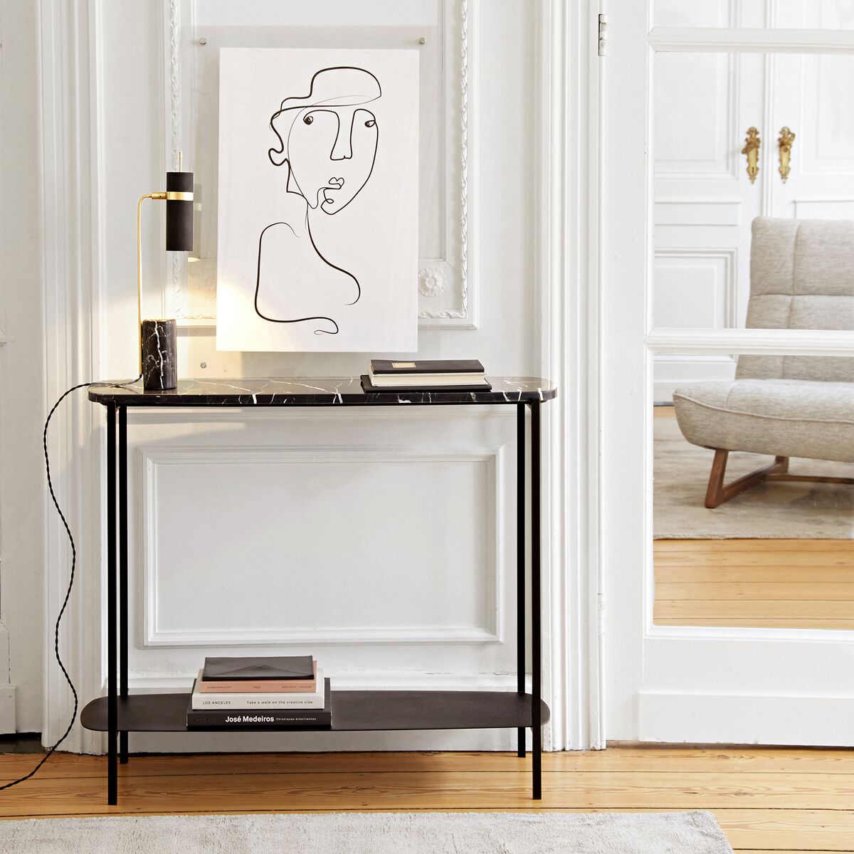 Мраморный и металлический консольный стол с полками AMPM ARAMBOL ARCH-00031700 - Вид №4