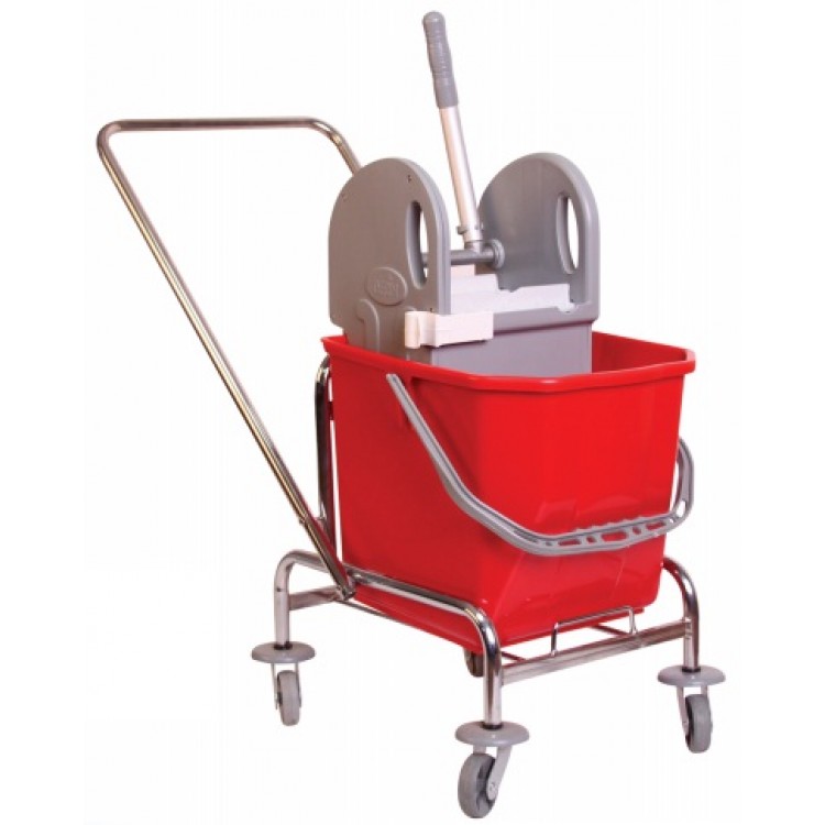 CKS 3329 Nossa Одноведерная тележка уборочная с отжимом сьемное ведро 25 л. металлический хромированный каркас поворотные колеса 
