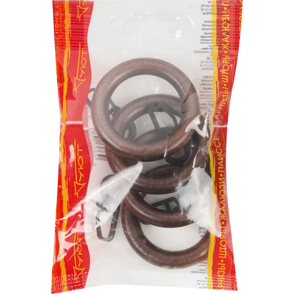 Santreyd: Деревянные кольца с крючками венге для карнизов 13469131 STLM-0818547 - Вид №1