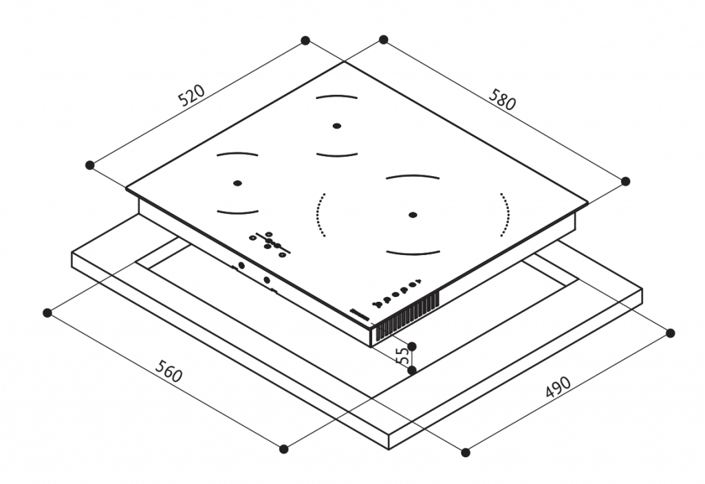 FABER Встраиваемая индукционная стеклянная плита  108.0536.628  - Вид №2