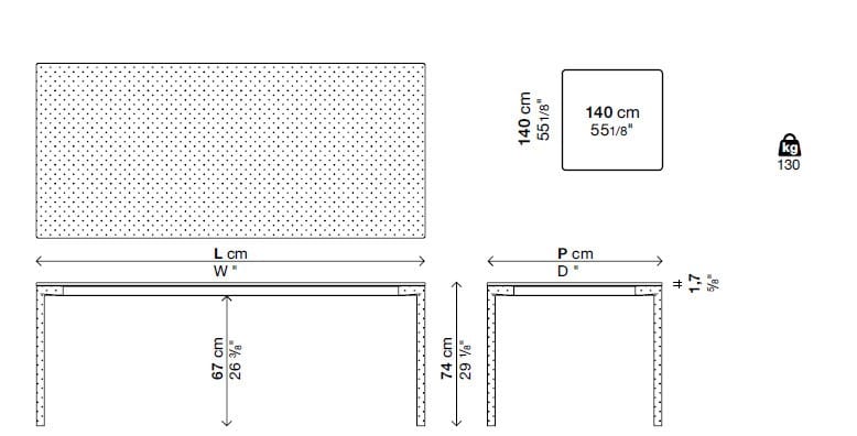 Бетонный квадратный стол Kristalia затирка ARCH-00001163 - Вид №6