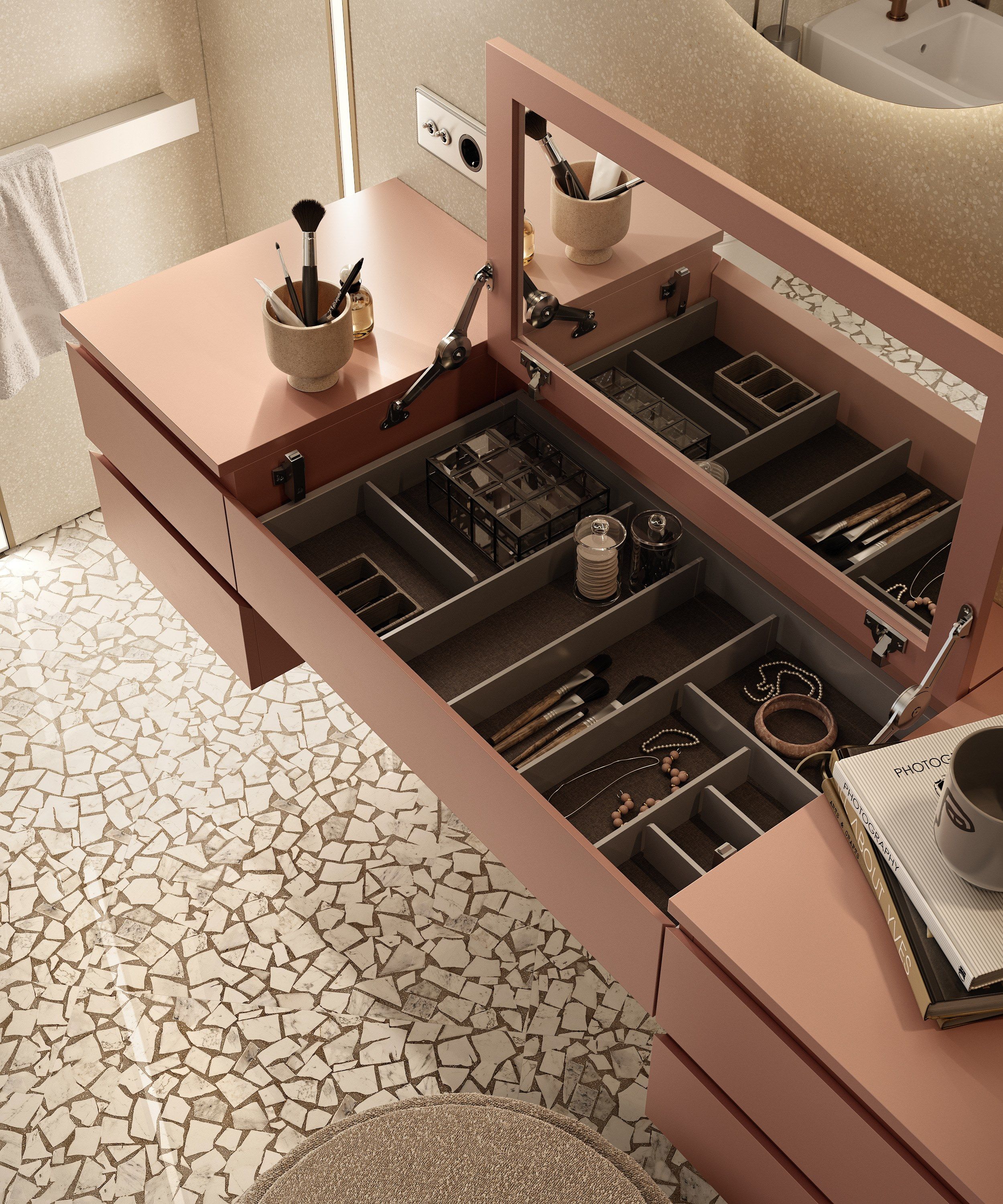 Мобильный туалетный столик в твердой поверхности MOMA Design COIFFEUSE ARCH-00097618 - Вид №4