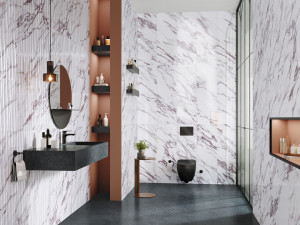 Пол / керамогранит с мраморным эффектом