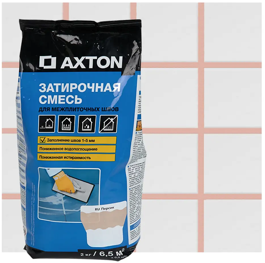 Цементная затирка Axton A.620 персик для плитки и камня 2 кг 82403021