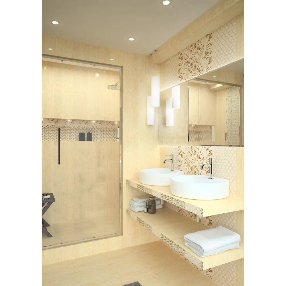 Плитка настенная Marmi Latte 20.1х50.5 см 1.52 м2 цвет бежевый Azori STLM-2112393 - Вид №4