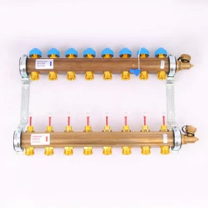 Коллекторная группа HKV/T с термостатическими вентилями и расходомерами WATTS Ind 1"x3/4"ЕК 8 выходов