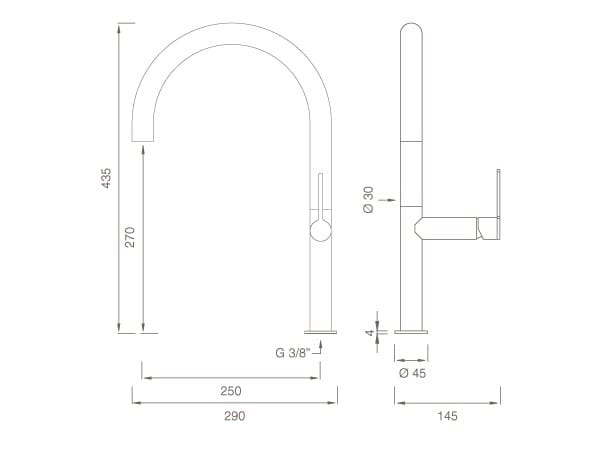 Смеситель для кухни из нержавеющей стали с одним отверстием CEADESIGN INNOVO ARCH-00138019 - Вид №1