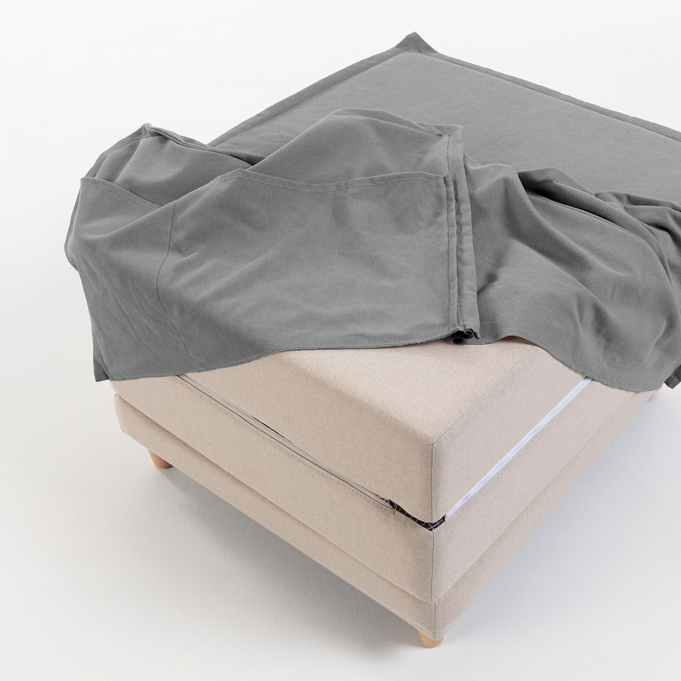 070622 Пуф-кровать серый чехол La Forma Lizzie - Вид №3