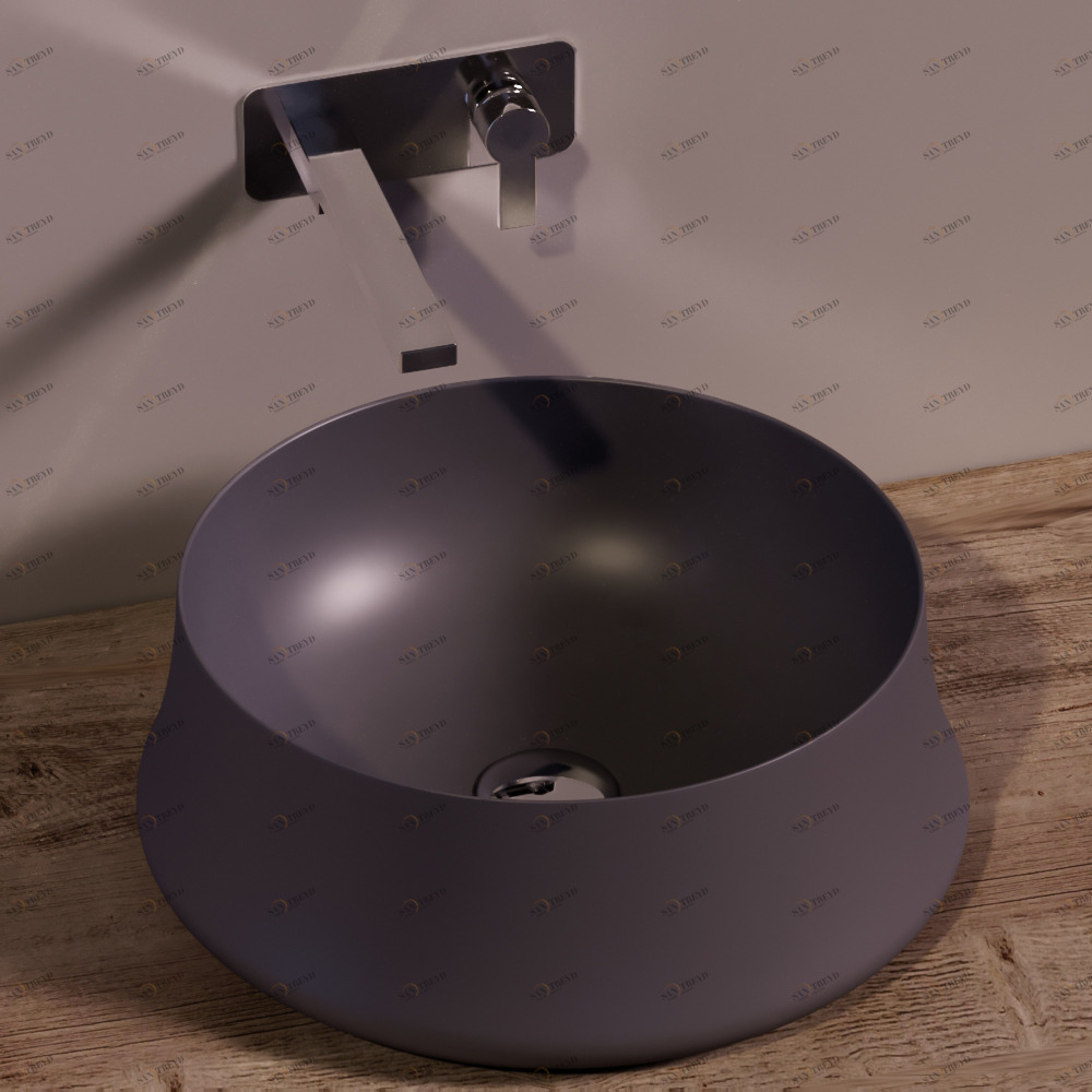 SH02ANTRACITEMATT Накладная раковина на столешницу  круглая Simas Sharp