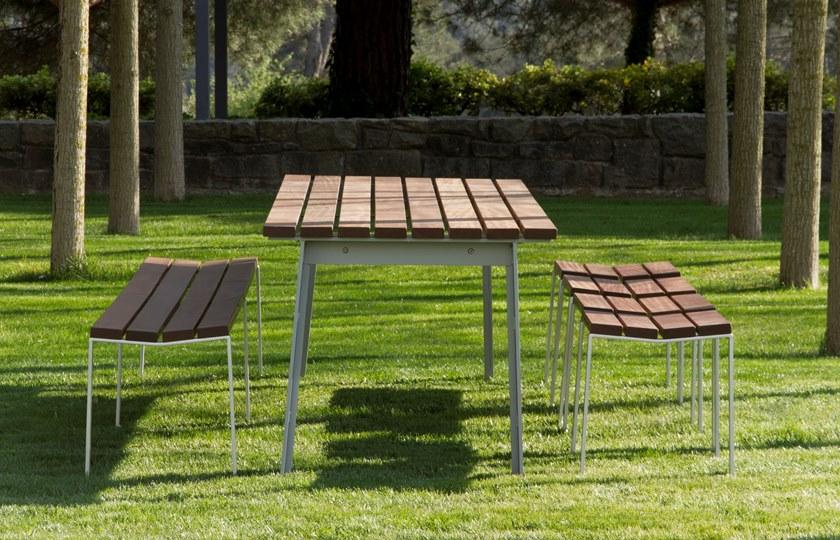 URBIDERMIS Прямоугольный деревянный стол для общественных мест Harpo sun-id-1372426 - Вид №1