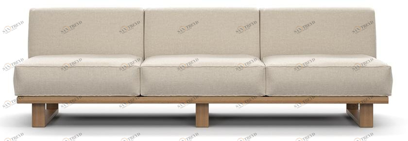 Atmosphera 3-местный садовый диван из тика и ткани 9.zero 9.0.m3.mc