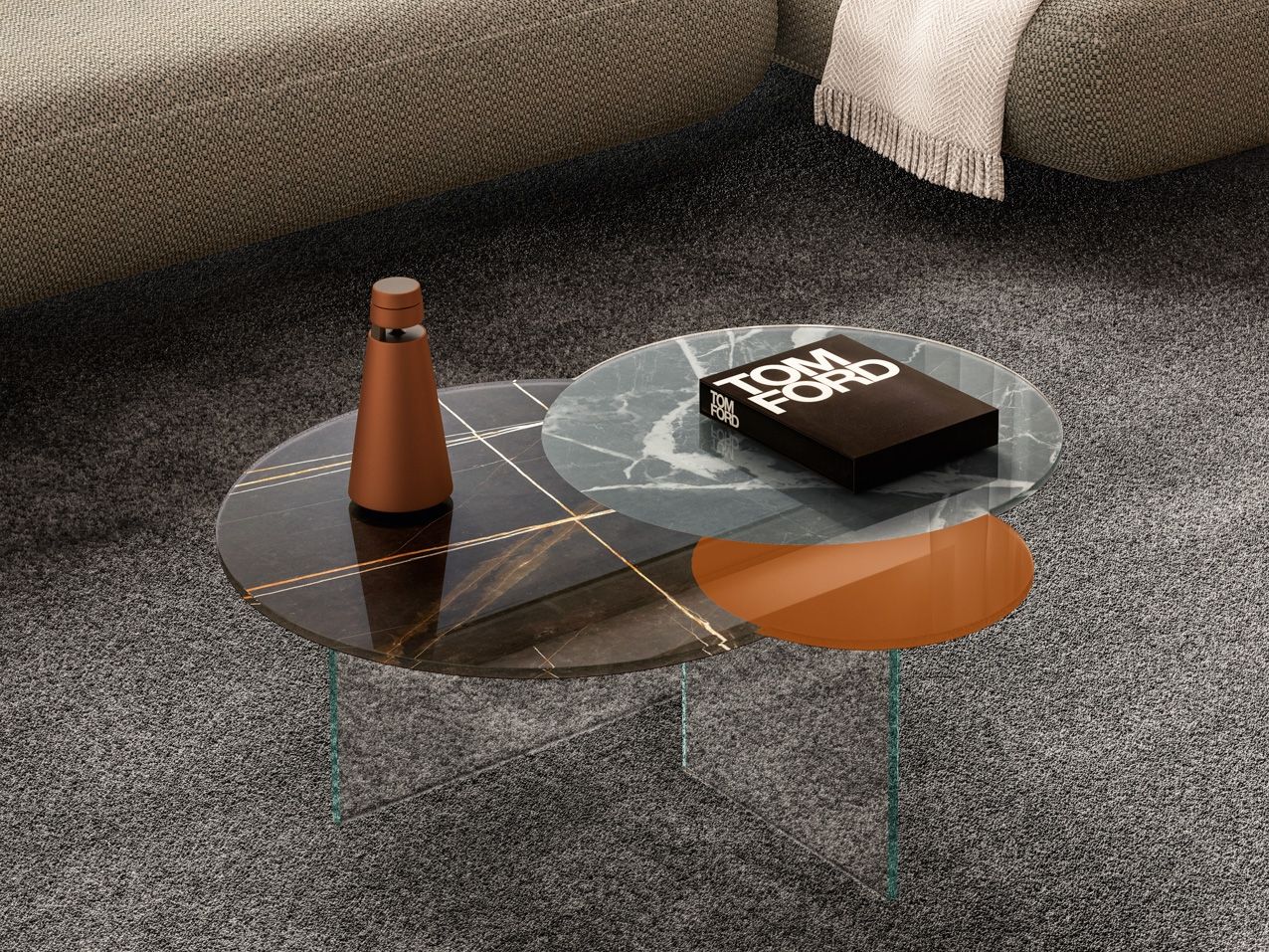 Стеклянный журнальный столик Lago BLENDIE 1412 ARCH-00073292