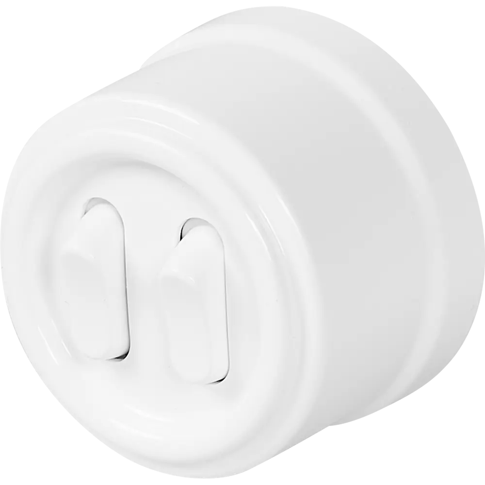 84229194 Выключатель Electraline двухклавишный белый STLM-0047229 Лофт