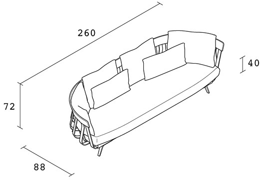 Alias 3-х местный тканевый диван E la nave va 02b - Вид №6