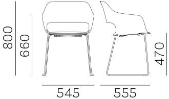 Pedrali Санки из ткани Babila 2746 - Вид №4