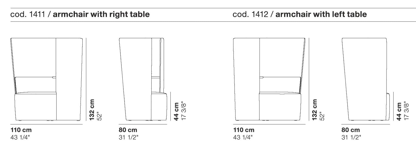 Кресло с высокой спинкой и журнальным столиком La Cividina Twirl ARCH-00044393 - Вид №5
