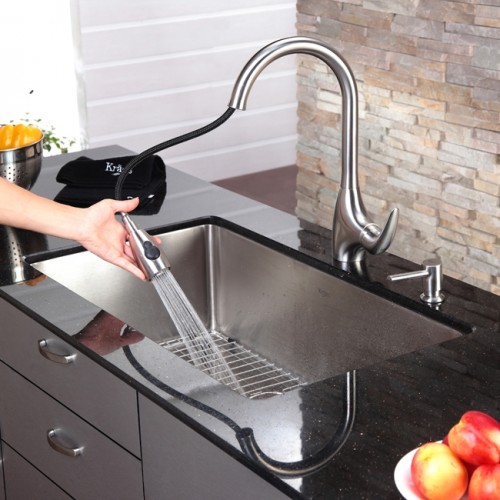 KHU100-32 Мойка кухонная прямоугольная Krausru  - Вид №9