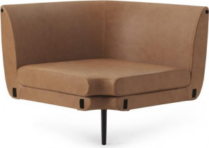 603523 Сумка модульный диван 150 угловой, черный алюминий, ультра кожа Normann Copenhagen