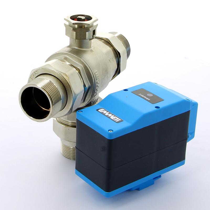 Кран шаровой с разъемными соединениями НН трехходовой MODULO PLUS с сервоприводом EMMETI 1"1/2 01425712 - Вид №5