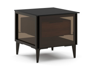 Прямоугольная тумбочка из дерева и стекла с ящиками